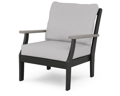 POLYWOOD® Braxton Deep Seating Chair in Black / Driftwood / Granite