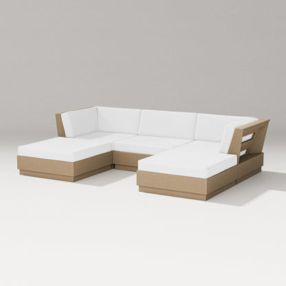 PW Designer Series Elevate Double Chaise Sectional in Vintage Sahara / Natural