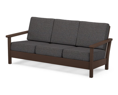 POLYWOOD® Harbour Deep Seating Sofa in Mahogany / Ash Charcoal