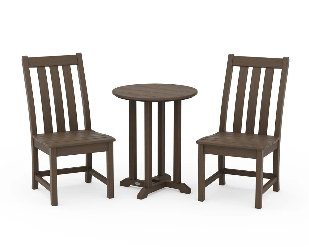 Vineyard Side Chair 3-Piece Round Dining Set