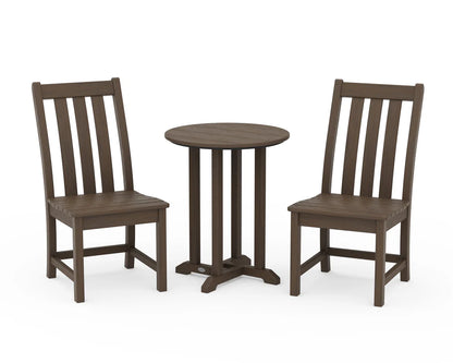 Vineyard Side Chair 3-Piece Round Dining Set