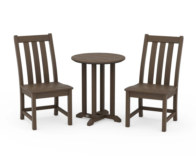 Vineyard Side Chair 3-Piece Round Dining Set