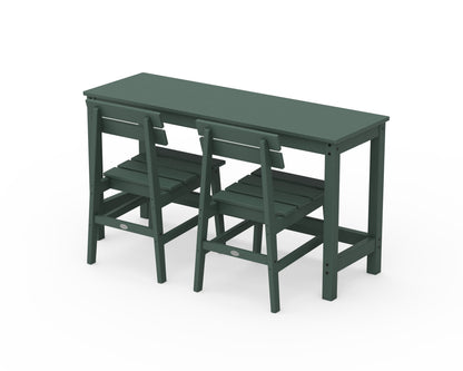 POLYWOOD® Modern Studio Plaza Chair 3-Piece Balcony Set in Green