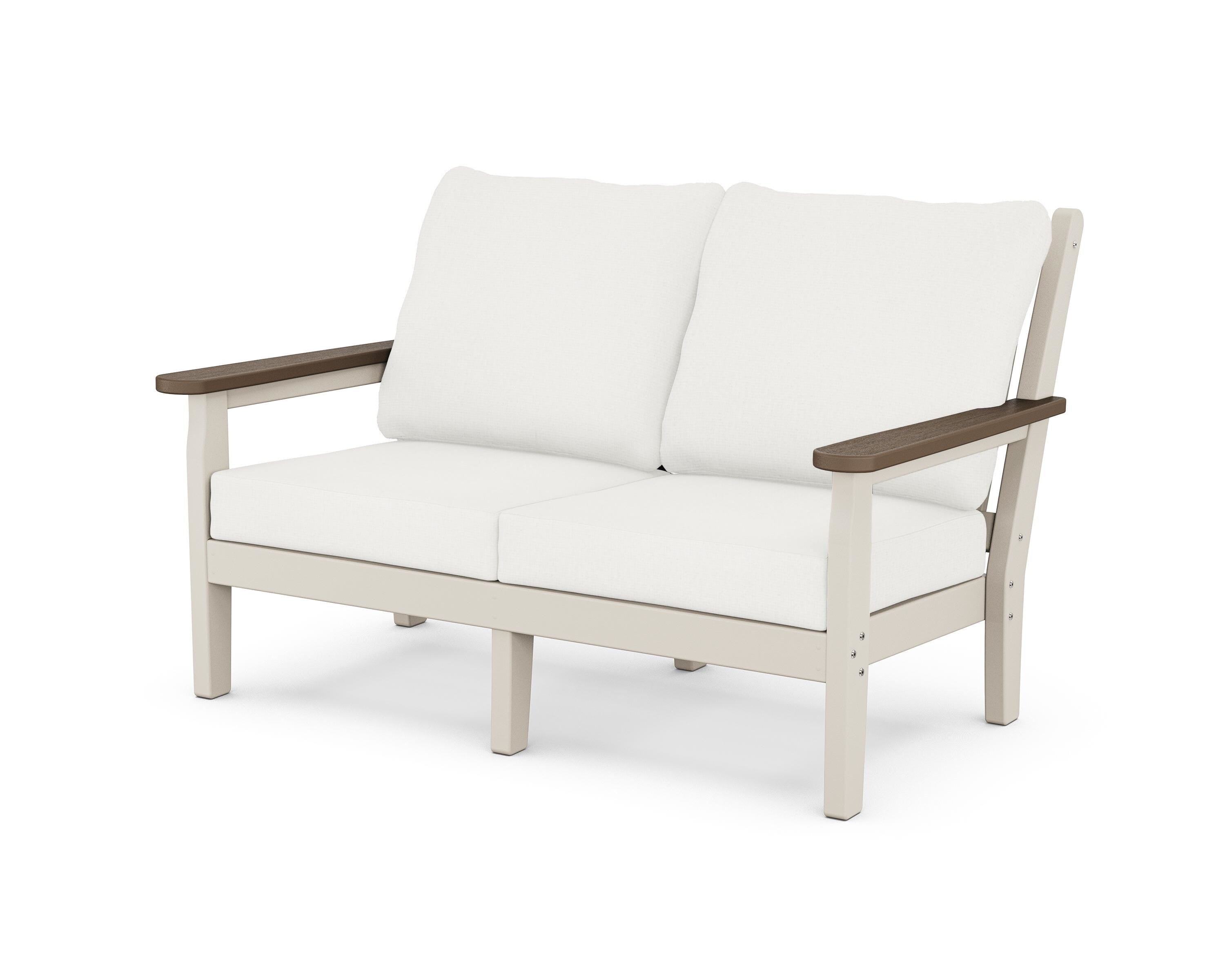 POLYWOOD® Chippendale Deep Seating Loveseat in Sand / Kona / Natural Linen
