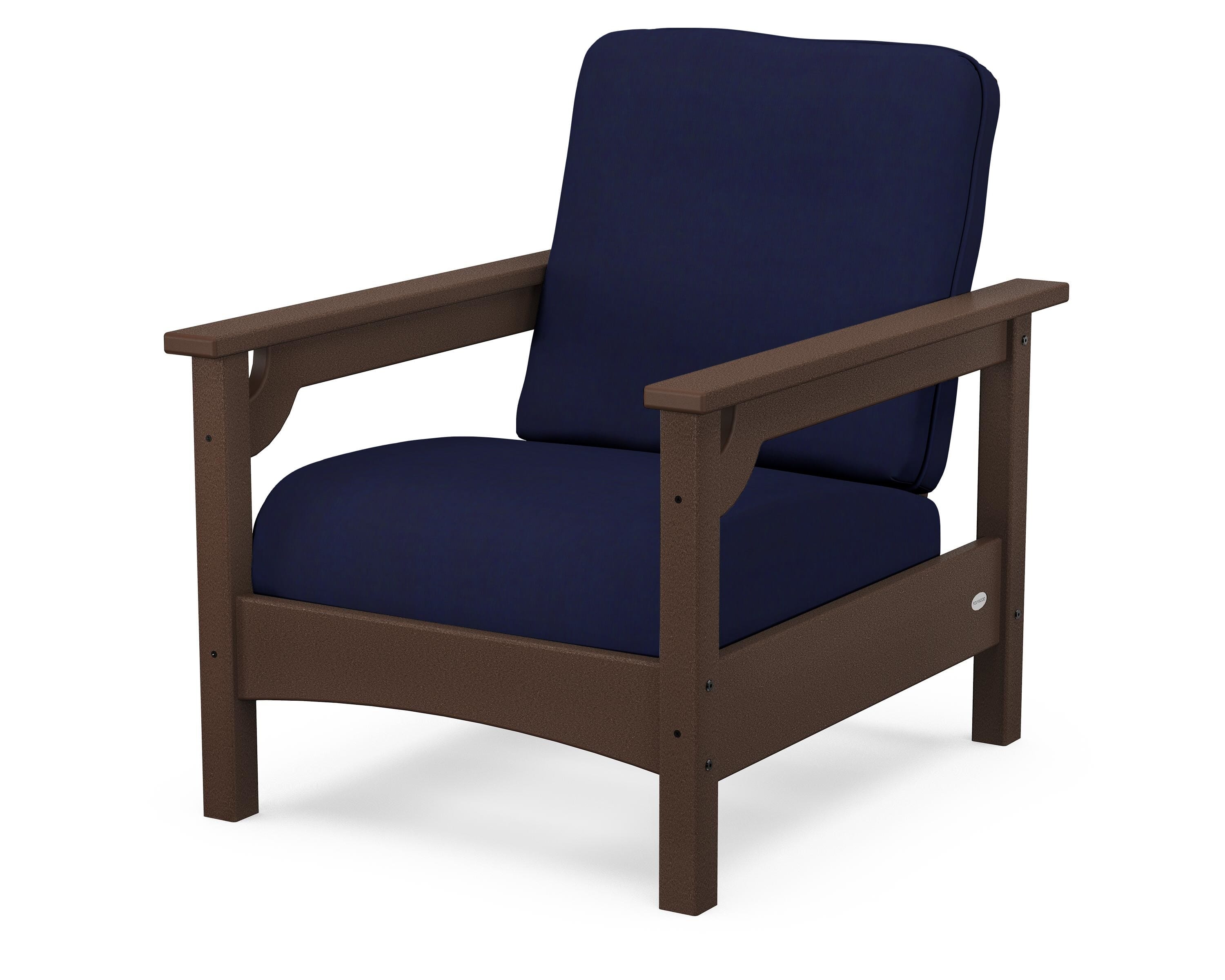 POLYWOOD® Club Chair in Mahogany / Navy
