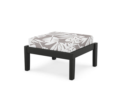 Unbranded Deep Seating Ottoman in Black / Leaf Grey Mist