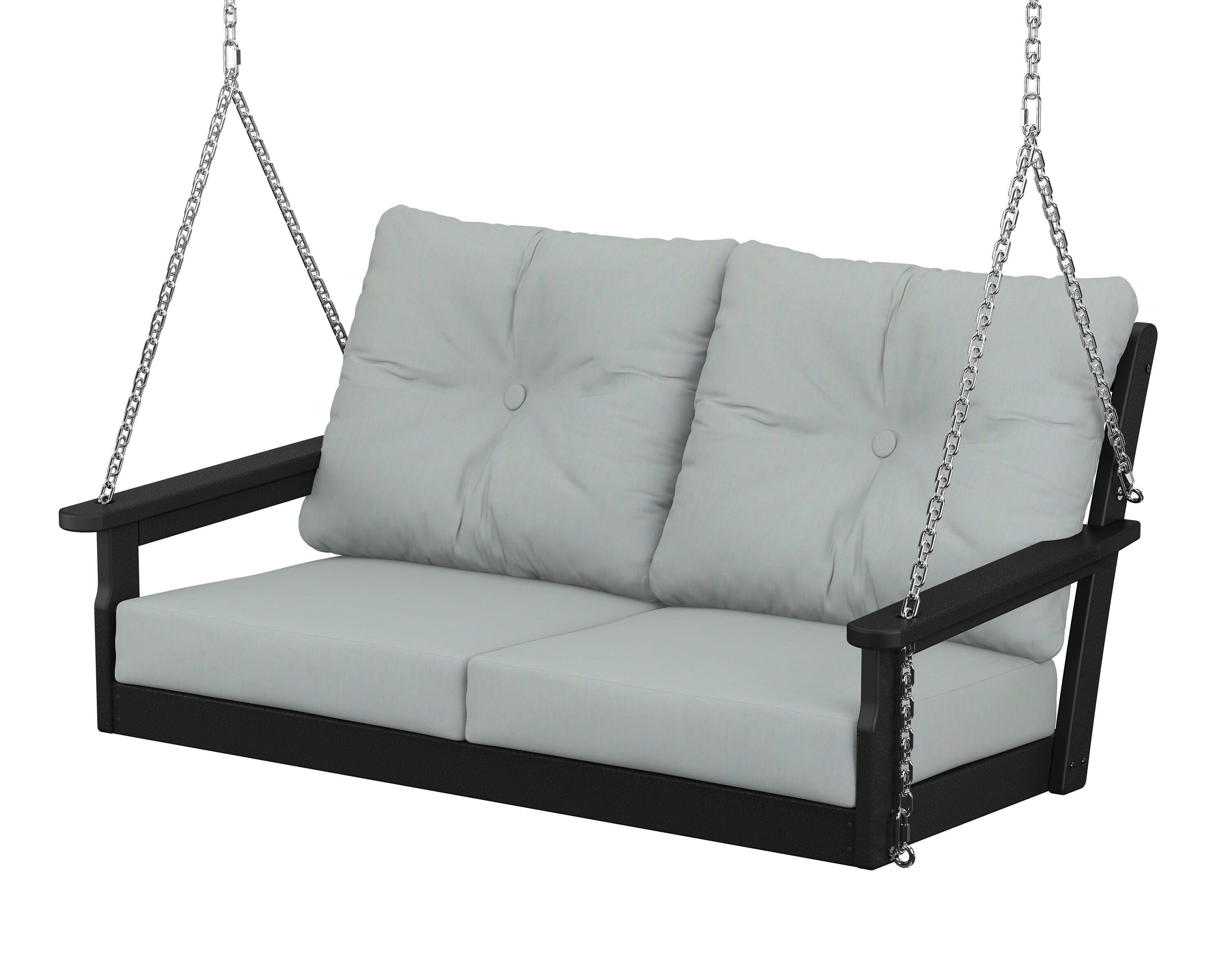 POLYWOOD® Vineyard Deep Seating Swing in Black / Spa