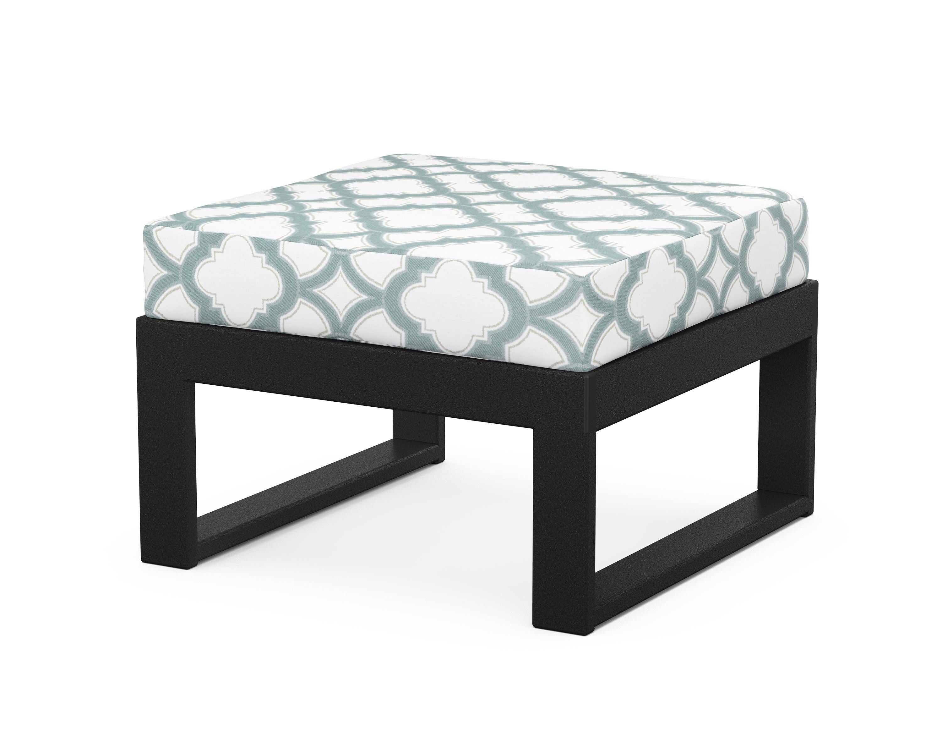 Unbranded Modular Ottoman - Modern in Black / Trellis Glacier Spa