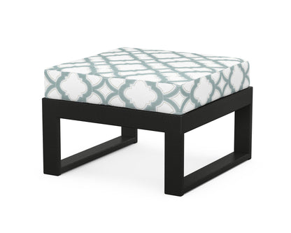 Unbranded Modular Ottoman - Modern in Black / Trellis Glacier Spa