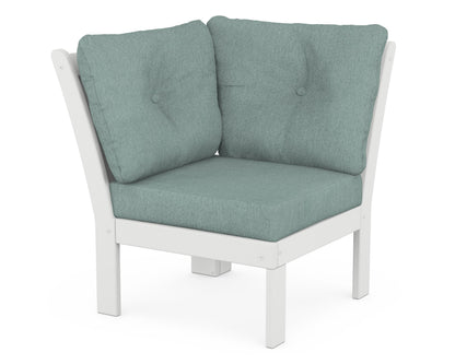 POLYWOOD® Vineyard Modular Corner Chair in White / Glacier Spa