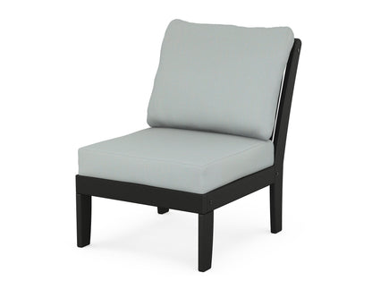 POLYWOOD® Braxton Modular Armless Chair in Black / Spa
