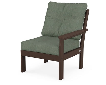 POLYWOOD® Vineyard Modular Right Arm Chair in Mahogany / Cast Sage