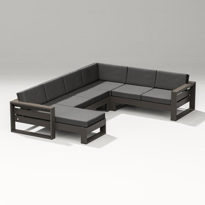 PW Designer Series Latitude Corner Sectional with Left Chaise in Vintage Coffee / Spectrum Carbon
