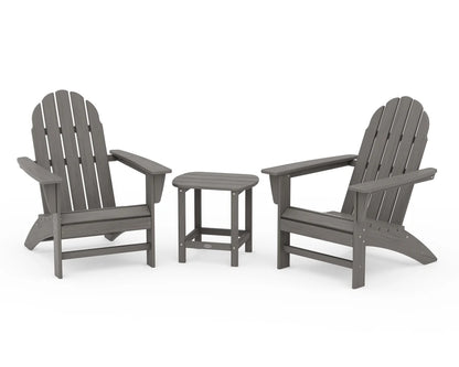 Vineyard 3-Piece Adirondack Set with South Beach 18" Side Table