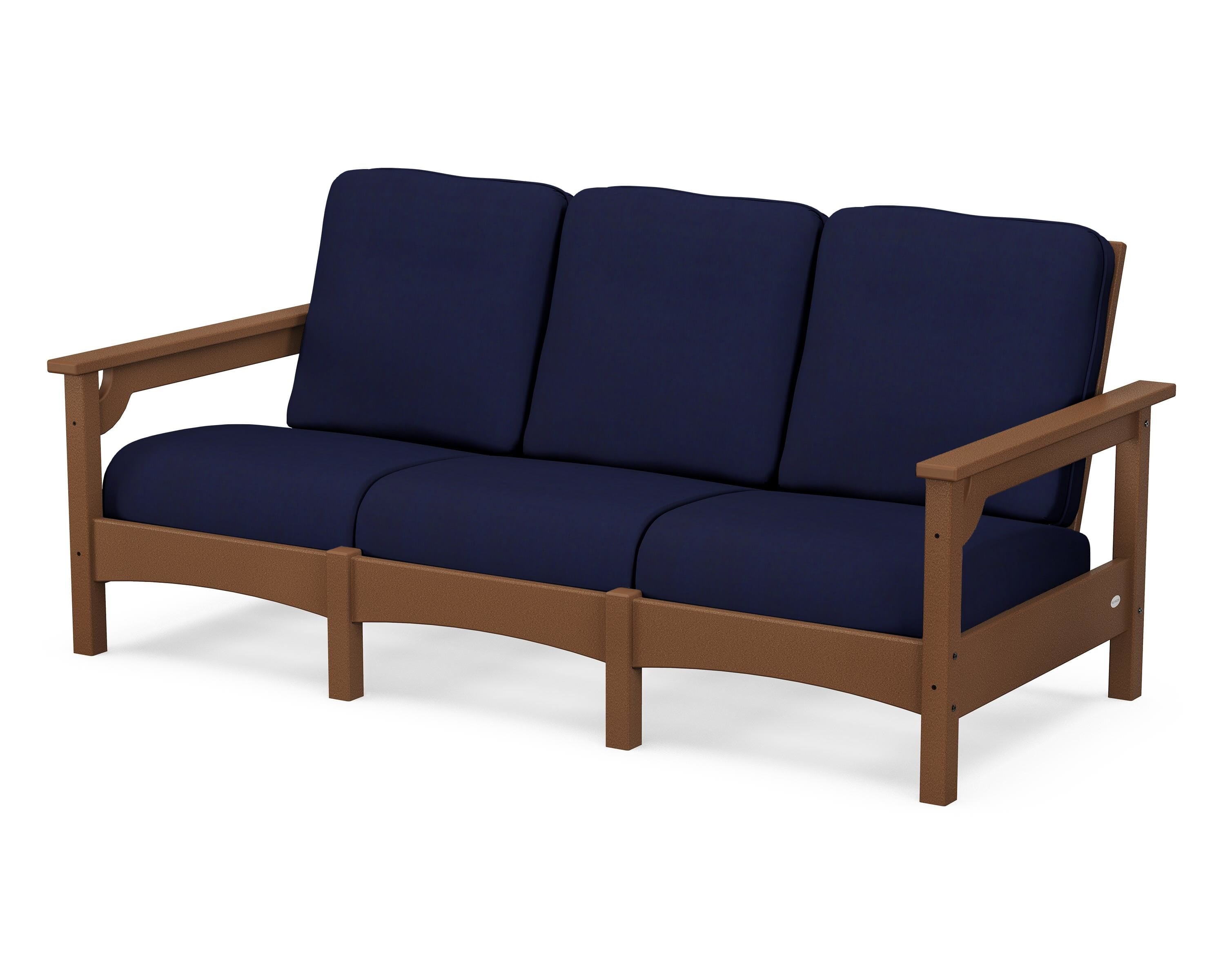POLYWOOD® Club Sofa in Teak / Navy