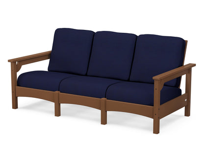 POLYWOOD® Club Sofa in Teak / Navy