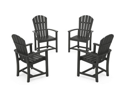 POLYWOOD® Palm Coast 4-Piece Upright Adirondack Conversation Set in Black