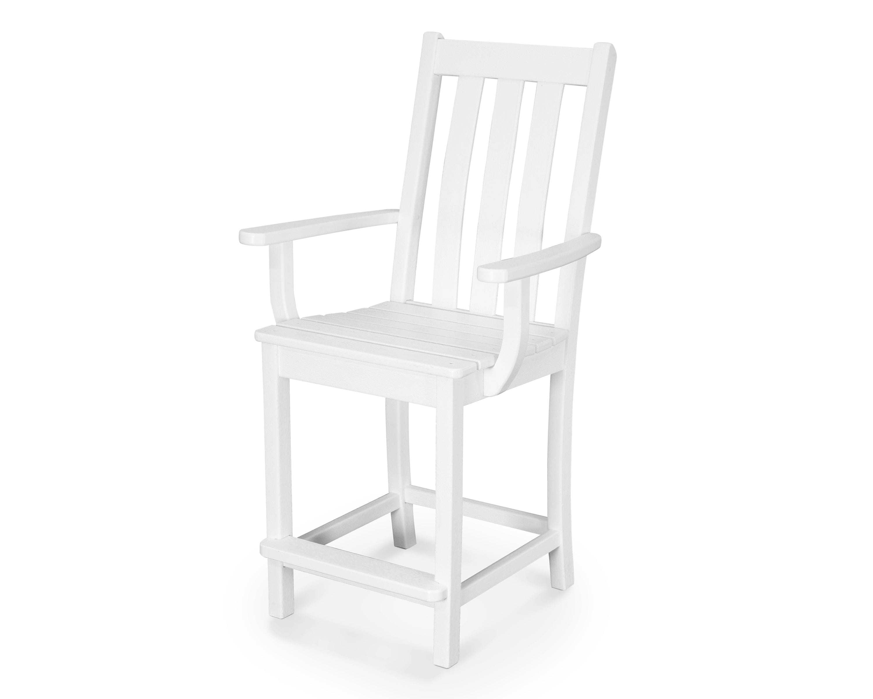 POLYWOOD® Vineyard Counter Arm Chair in White