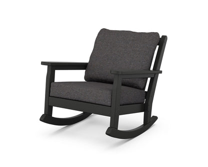 POLYWOOD® Chippendale Deep Seating Rocking Chair in Black / Ash Charcoal