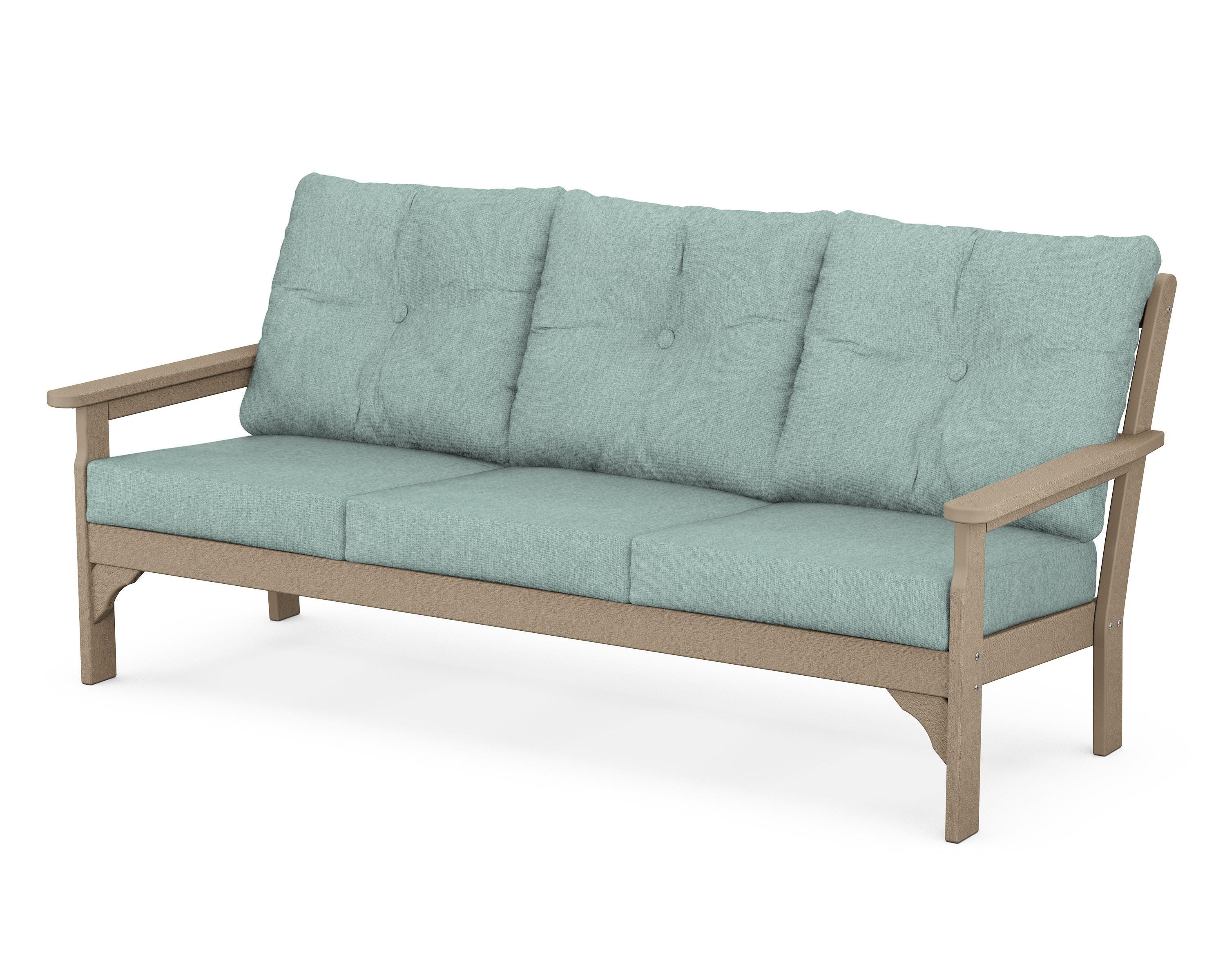 POLYWOOD® Vineyard Deep Seating Sofa in Vintage Sahara / Glacier Spa