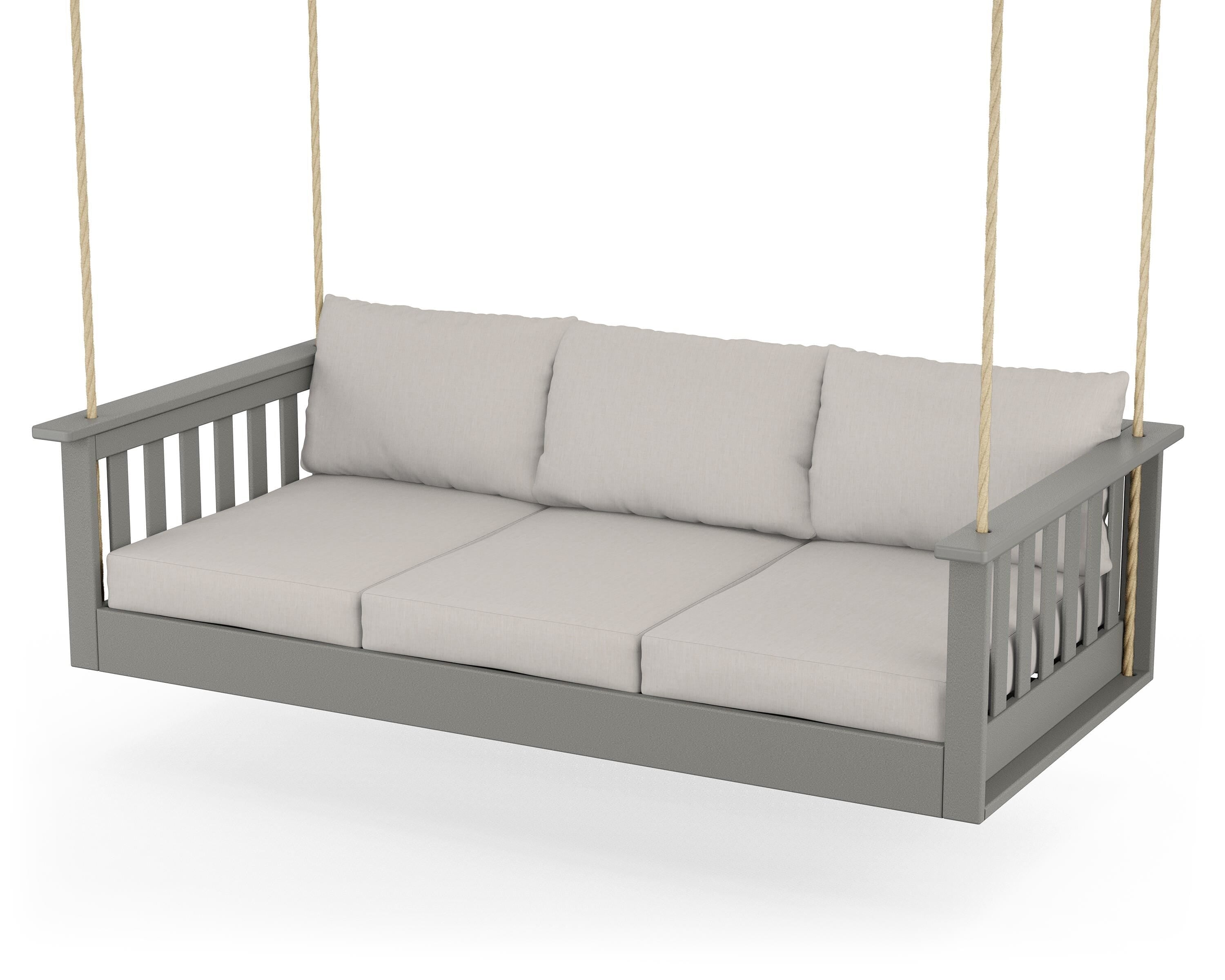 POLYWOOD® Vineyard Daybed Swing in Slate Grey / Cast Ash