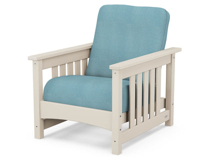 POLYWOOD® Club Mission Chair in Sand / Lattice Sky Blue