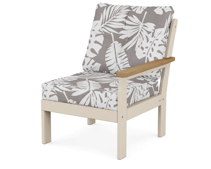 POLYWOOD® Vineyard Modular Right Arm Chair in Sand / Natural / Leaf Grey Mist