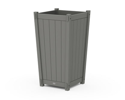 POLYWOOD® Vineyard Large Tapered Square Tall Planter Box in Slate Grey