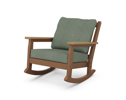 POLYWOOD® Chippendale Deep Seating Rocking Chair in Teak / Natural / Cast Sage