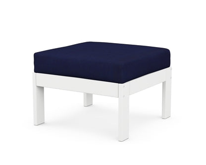 POLYWOOD® Vineyard Modular Ottoman in White / Navy