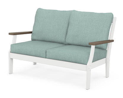 POLYWOOD® Braxton Deep Seating Loveseat in White / Kona / Glacier Spa