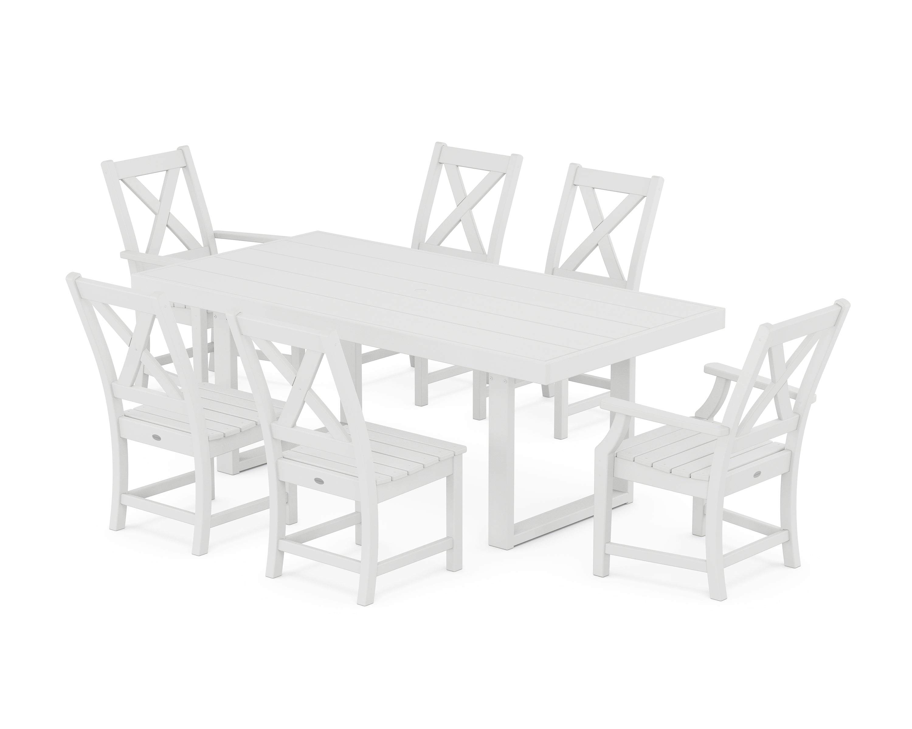 POLYWOOD® Braxton 7-Piece Dining Set in White