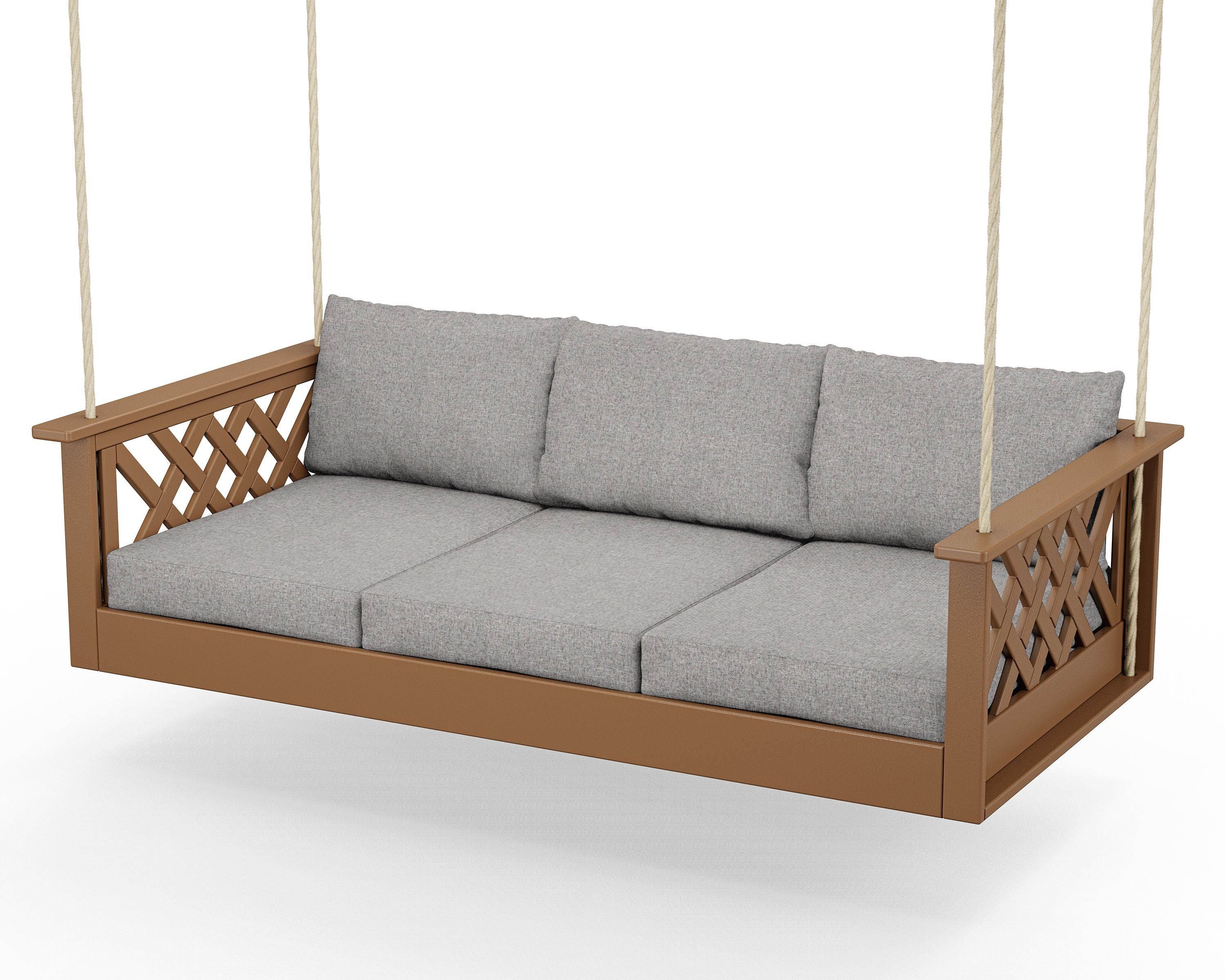 Country Living Wovendale Daybed Swing in Teak / Grey Mist