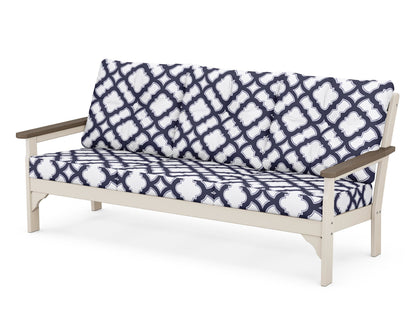 POLYWOOD® Vineyard Deep Seating Sofa in Sand / Kona / Trellis Navy