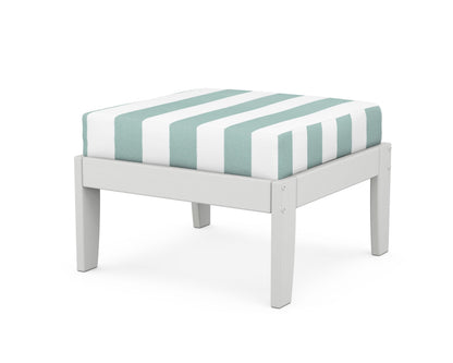 Unbranded Modular Ottoman - Classic in White / Cabana Stripe Glacier Spa