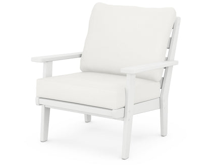POLYWOOD® Grant Park Deep Seating Chair in White / Natural Linen