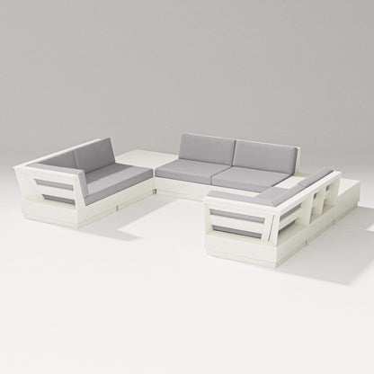 PW Designer Series Elevate 8-Piece U-Shaped Sectional in Vintage White / Granite