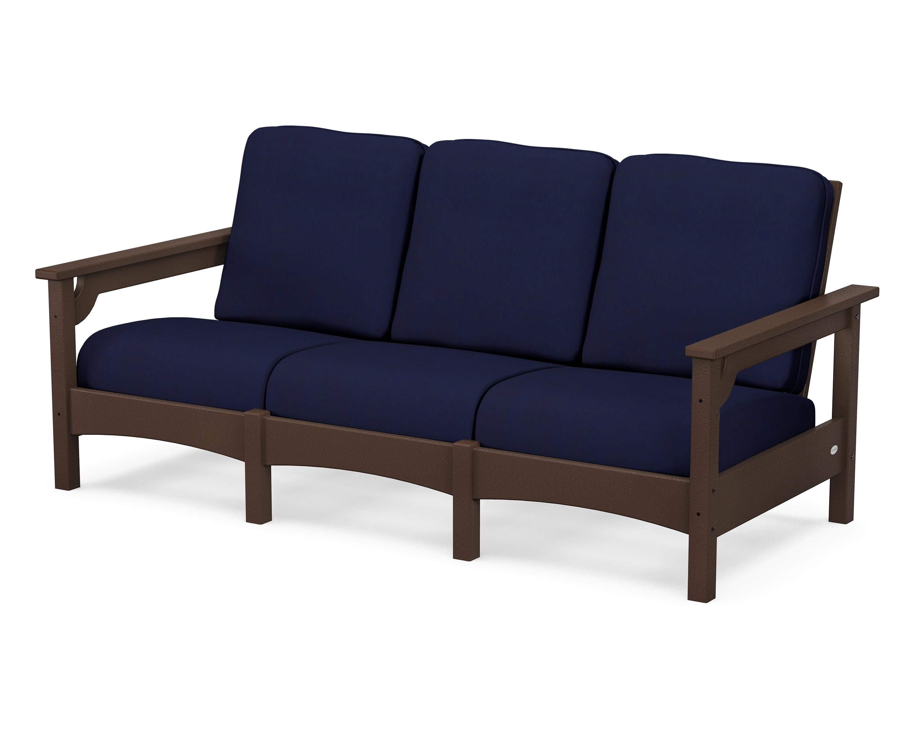 POLYWOOD® Club Sofa in Mahogany / Navy