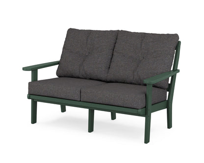 POLYWOOD® Mission Deep Seating Loveseat in Green / Ash Charcoal