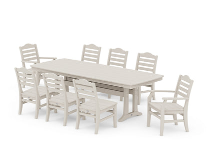 POLYWOOD® Savannah 9-Piece Dining Set with Trestle Legs in Sand