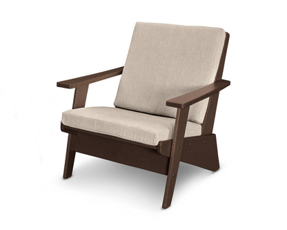 POLYWOOD® Riviera Modern Lounge Chair in Mahogany / Cast Ash
