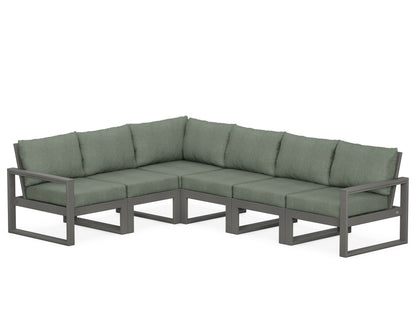 POLYWOOD® EDGE 6-Piece Modular Deep Seating Set in Slate Grey / Cast Sage
