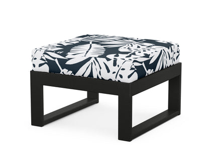 Unbranded Modular Ottoman - Modern in Black / Leaf Marine Indigo