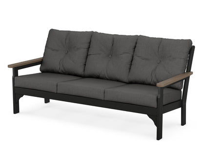 POLYWOOD® Vineyard Deep Seating Sofa in Black / Kona / Spectrum Carbon