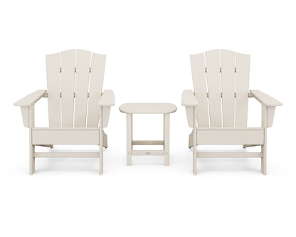 POLYWOOD® Wave 3-Piece Adirondack Chair Set with The Crest Chairs in Sand