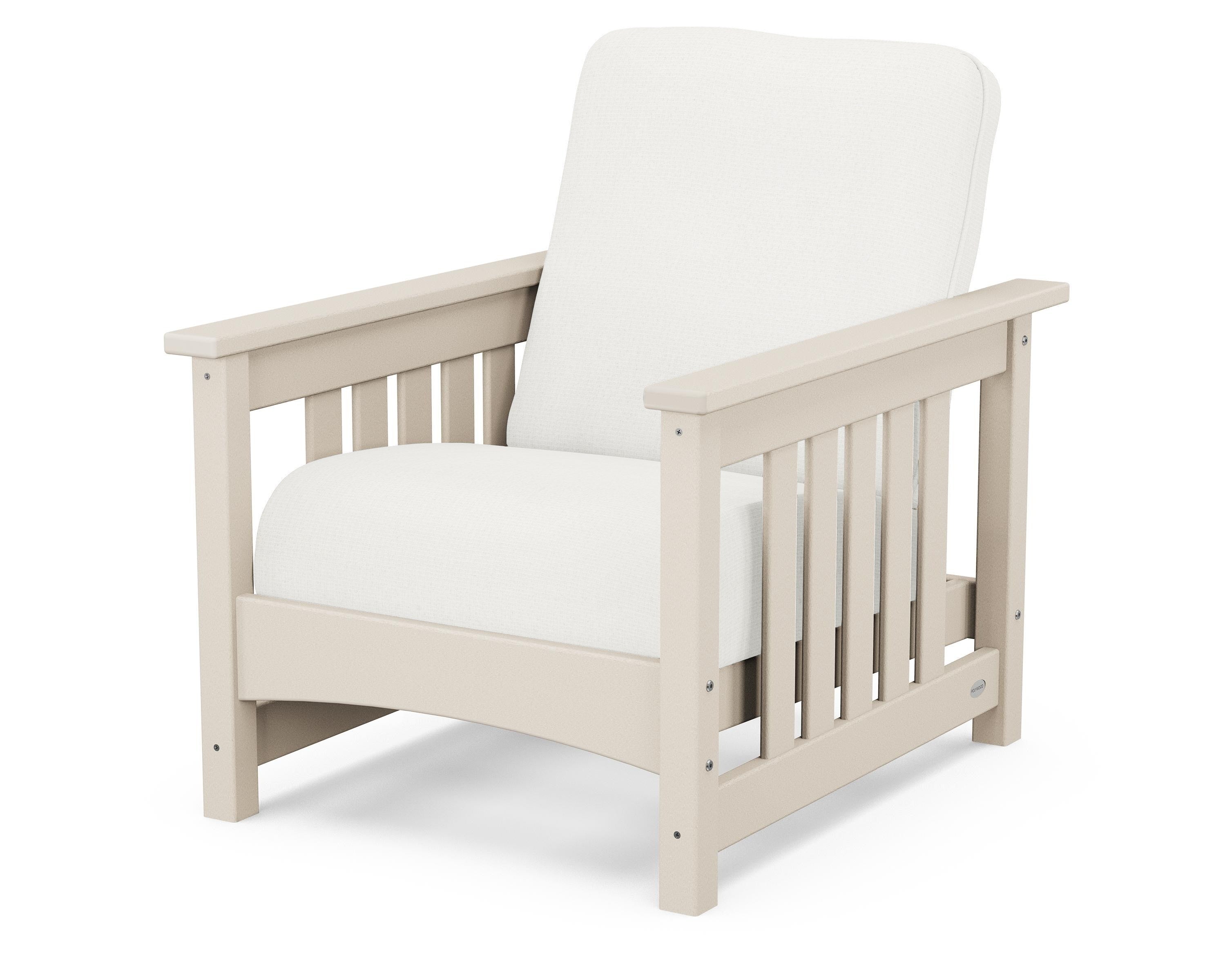 POLYWOOD® Club Mission Chair in Sand / Natural Linen