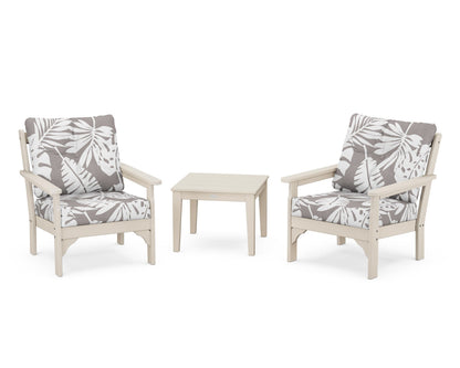 POLYWOOD® Vineyard 3-Piece Deep Seating Set in Sand / Leaf Grey Mist