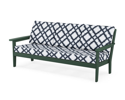 Country Living Cottage Deep Seating Sofa in Green / Trellis Marine Indigo