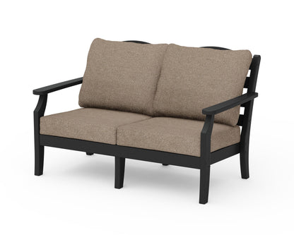 Draper James™ by  POLYWOOD® Savannah Deep Seating Loveseat in Black / Spiced Burlap