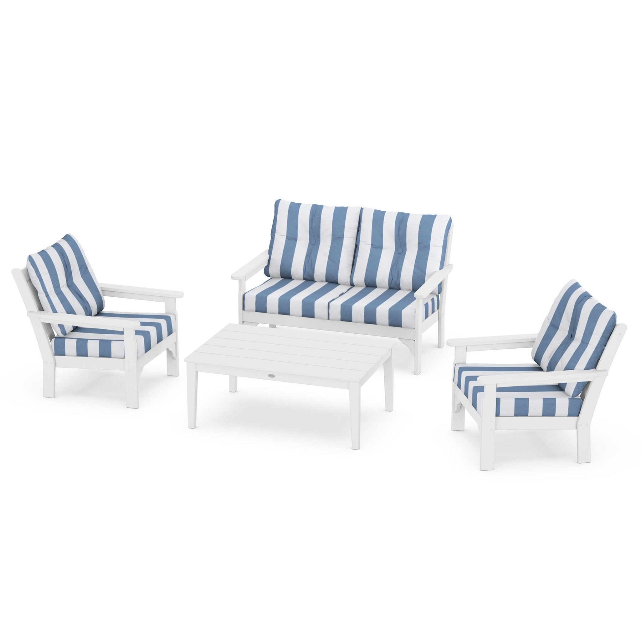 Vineyard 4 Piece Deep Seating Set - White